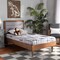 Baxton Studio Seren Mid-Century Light Grey Fabric Upholstered and Walnut Brown Finished Wood Platform Bed-Twin 191-11530-11158-ZORO - alternate 1